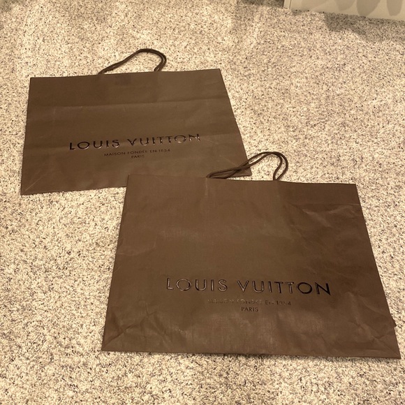 Louis Vuitton LV large brown paper gift tote shopping bags - Picture 4 of 10